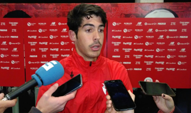 Carlos fernández después de jugar con el Lugo