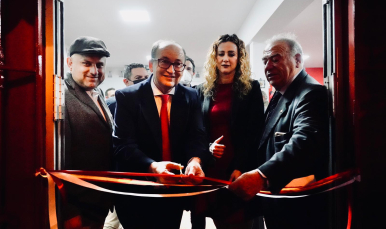 El presidente, en el corte de la cinta por la reinauguración