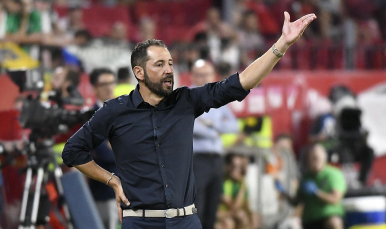 Pablo Machín en el partido ante el Zalgiris