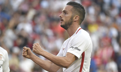 Sarabia del Sevilla FC ante la Real Sociedad