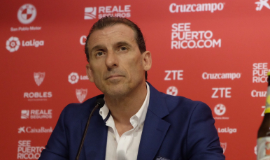 Óscar Arias, en su presentación como director deportivo