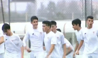 Los jugadores del Sevilla FC Cadete B