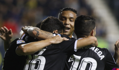 Celebración gol de Navas en El Carranza