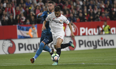 Ben Yedder del Sevilla FC ante el Real Madrid