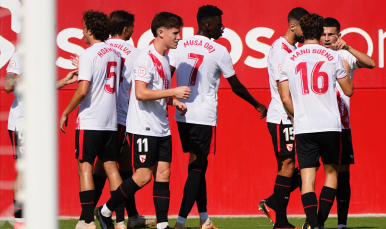 Imagen del filial en la victoria ante el FC Cartagena B