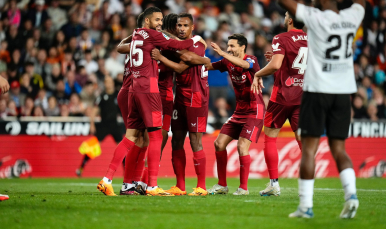 Imagen de la victoria del Sevilla FC frente al Valencia CF