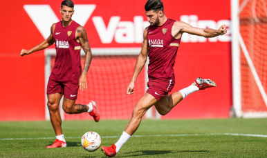 Imagen de Rafa Mir y Lamela en el entrenamiento