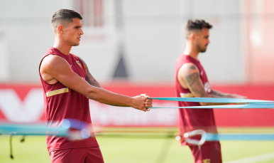 Imagen del entrenamiento del Sevilla FC