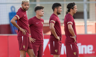 Imagen del entrenamiento del Sevilla FC