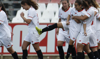 Celebración de gol del Sevilla FC Femenino