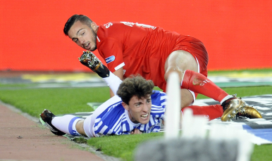 Sarabia del Sevilla FC ante la Real Sociedad