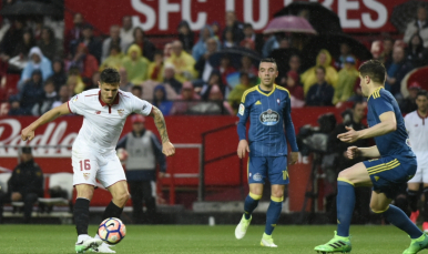 Jovetic en el partido ante el Celta