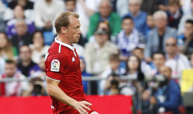 Krohn-Dehli en el partido ante el Real Madrid