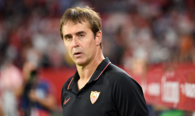 Lopetegui del Sevilla FC en el partido ante el Real Madrid