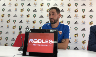 Pablo Machín en la rueda de prensa previa a la Supercopa