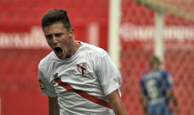 Marc Gual del Sevilla Atlético ante el Getafe