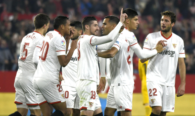Partido entre el Sevilla FC y el Atlético de Madrid