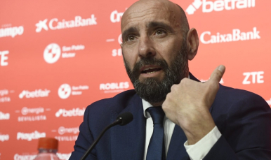 Monchi en su presentación