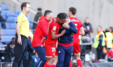 Muriel y Montella celebran el tercer gol ante el Espanyol