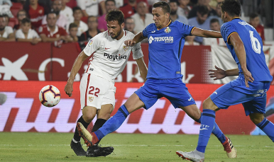 Franco Vázquez del Sevilla FC ante el Getafe CF