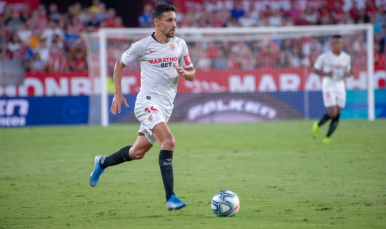 Jesús Navas del Sevilla FC ante la Real Sociedad