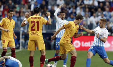 Nico Pareja ante el Málaga C.F.