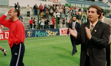 Julián Rubio y Monchi en el Carlos Tartiere