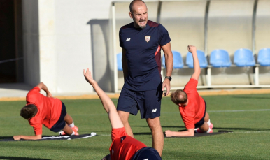 Pablo Fernández en un entrenamiento 