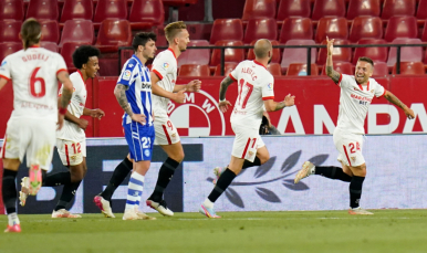 Celebración de gol Sevilla FC
