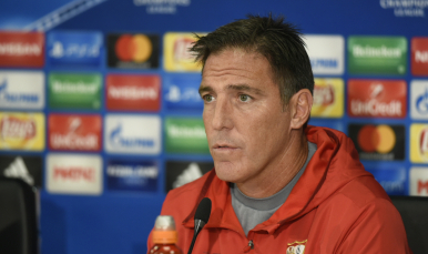 Eduardo Berizzo, en la rueda de prensa previa del Spartak de Moscú-Sevilla FC