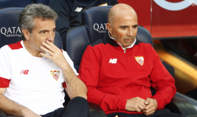 sampaoli en el Camp Nou