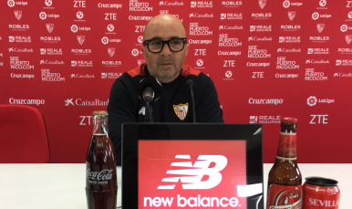 Jorge Sampaoli en la rueda de prensa
