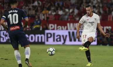 Pablo Sarabia, en el Sevilla FC-Espanyol