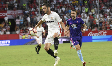 Sarabia del Sevilla FC ante el RC Celta de Vigo