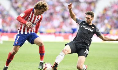Sergi Gómez del Sevilla FC Ante el Atlético de Madrid