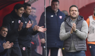 Tevenet en el partido ante el Lorca
