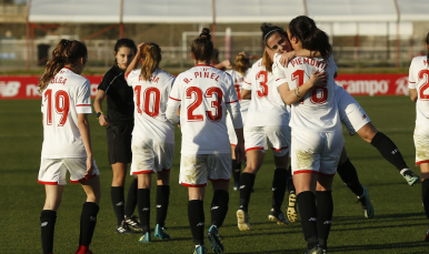 Celebración de gol Sevilla FC Femenino