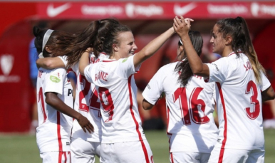 Celebración de gol Sevilla FC Femenino
