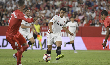 Ben Yedder del Sevilla FC ante el Real Madrid