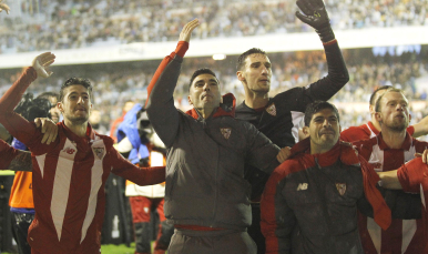 Celebración pase a la final de Copa del Rey en el Celta-Sevilla FC