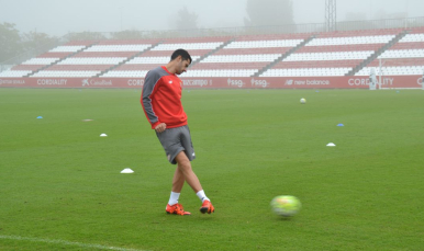 Vitolo en el entrenamiento de este viernes 