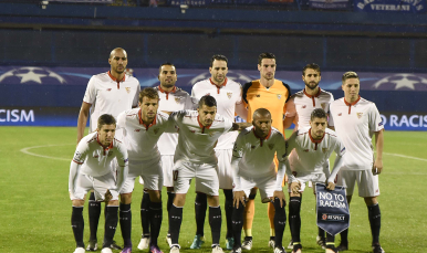 Once del Sevilla FC en Zagreb