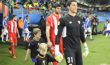 Soria, en el Molde FK-Sevilla FC