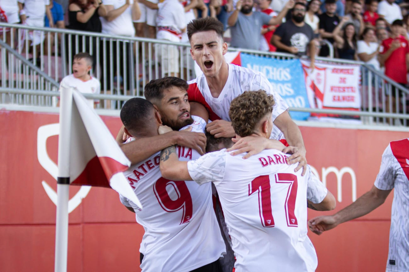 Celebración Sevilla atlético 