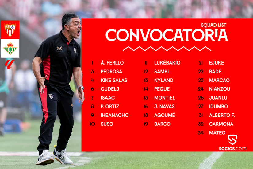 Convocatoria de 25 para medirse al Betis