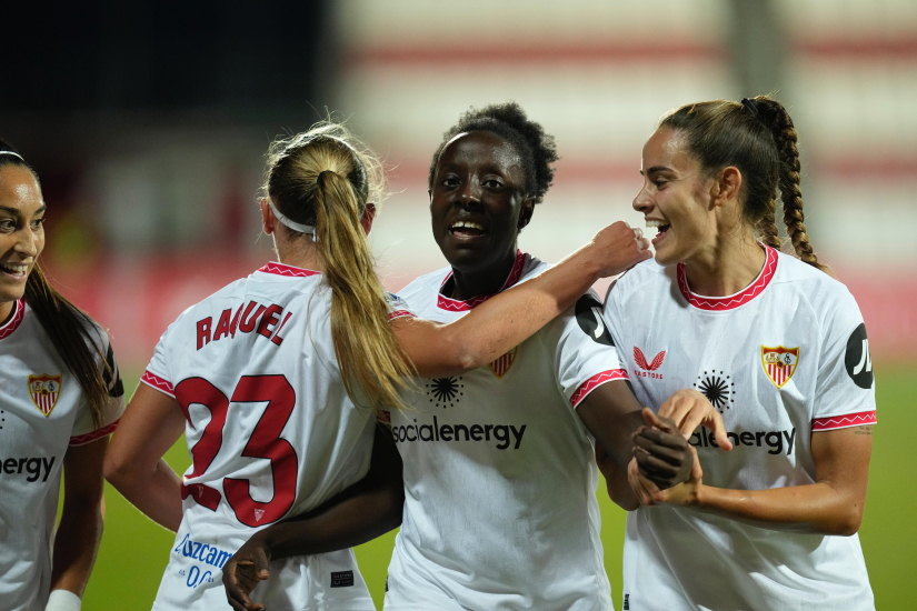 Celebración de gol del Sevilla FC Femenino