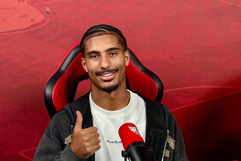 Loïc Badé, en el canal oficial de Twitch del Sevilla FC