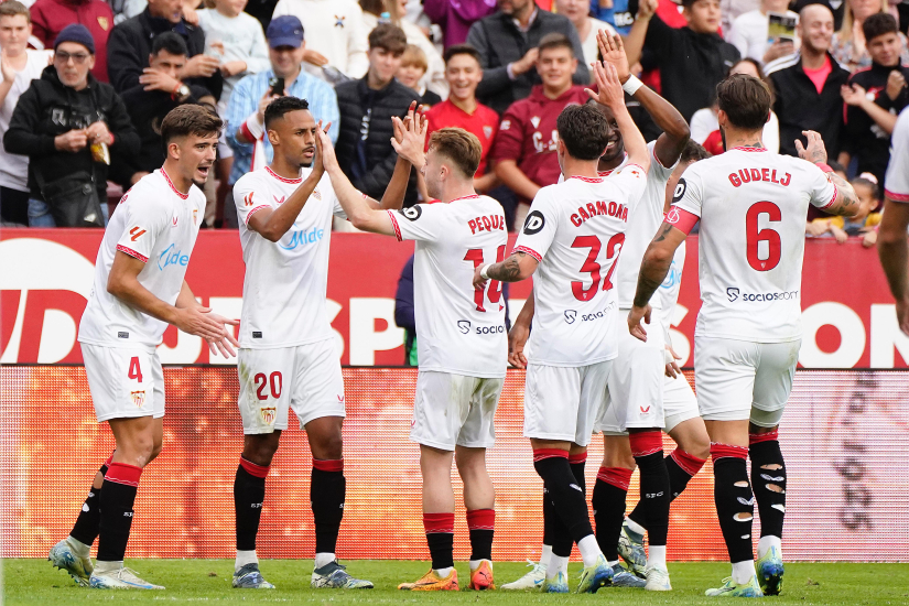 Sow celebra el gol contra el Rayo