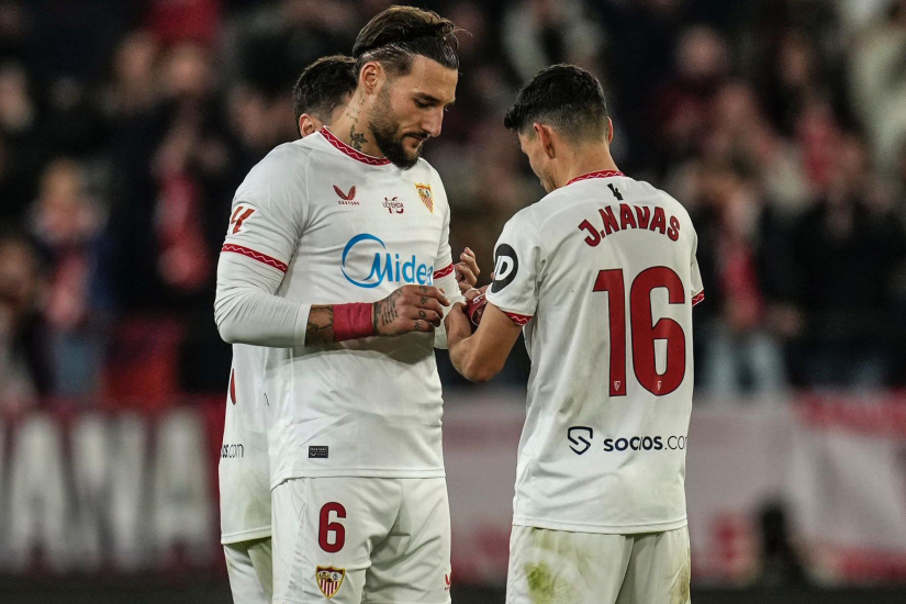 Los capitanes, en el encuentro del pasado sábado ante el RC Celta