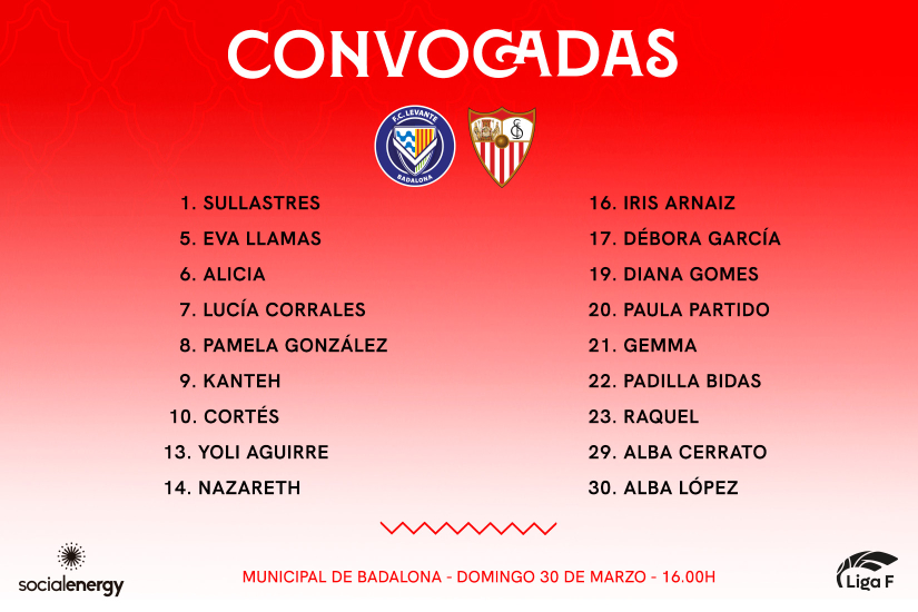 18 convocadas para visitar al FC Levante Badalona